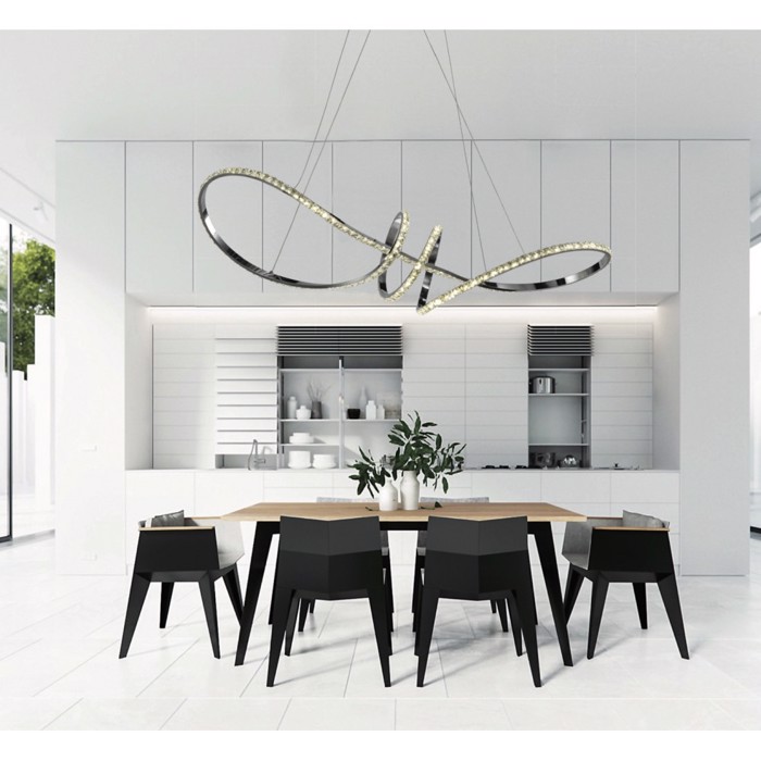 INLIGHT FOTISTIKO OROFIS LED ALOuMINIOu ME KRuSTALLA XROMIO 75W 6000Lm/4000K 6182